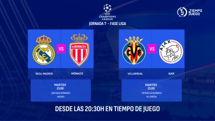 Sigue en directo en Tiempo de Juego desde las 20:30h los partidos de Real Madrid y Villarreal
