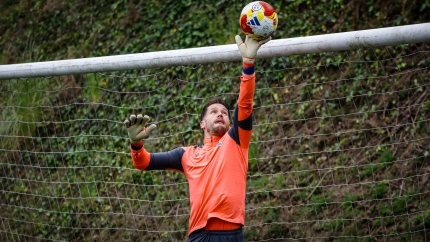 Remiro durante un entrenamiento en Zubieta