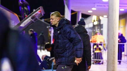 Haaland se monta el autobús tras el viaje del Manchester City ante el Bodo/Glimt.