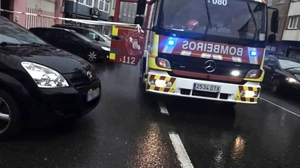 Los bomberos en la zona de actuación