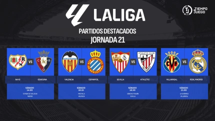 Este sábado se disputan cuatro partidos / previa jornada 21ª primera división