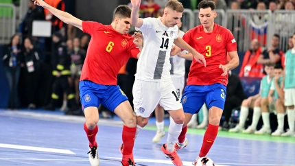 Ricardo Mayor durante el partido de fútbol sala entre España y Eslovenia