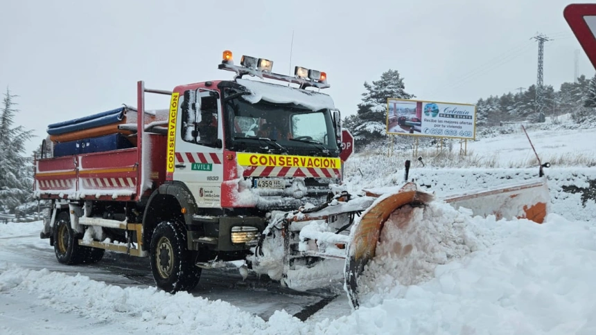 Nieve en las carreteras de Ávila