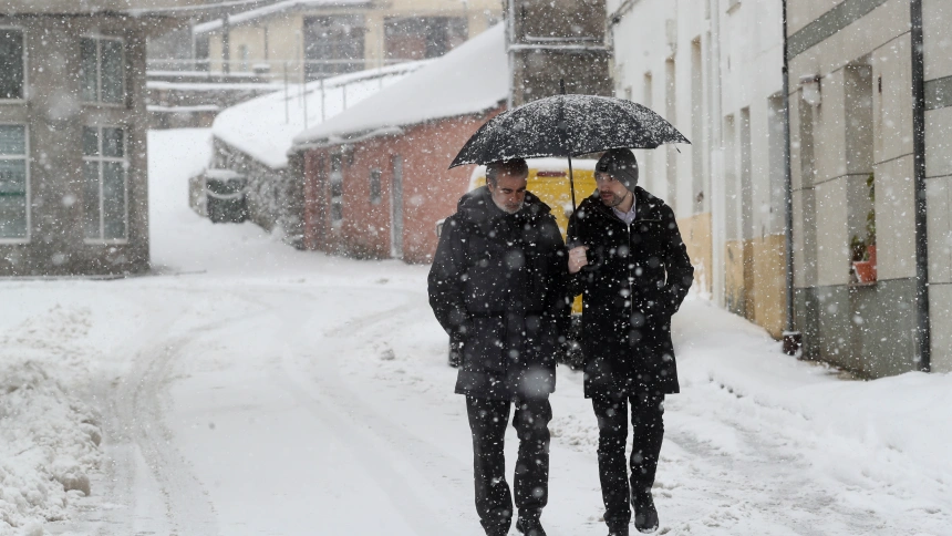 Pedrafita do Cebreiro, Lugo. Gran nevada en la montaña de Lugo en la transición entre las borrascas Joseph y Kristin.