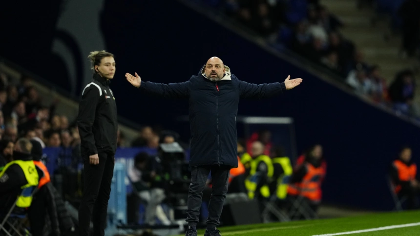 Manolo González, durante el Espanyol-Alavés