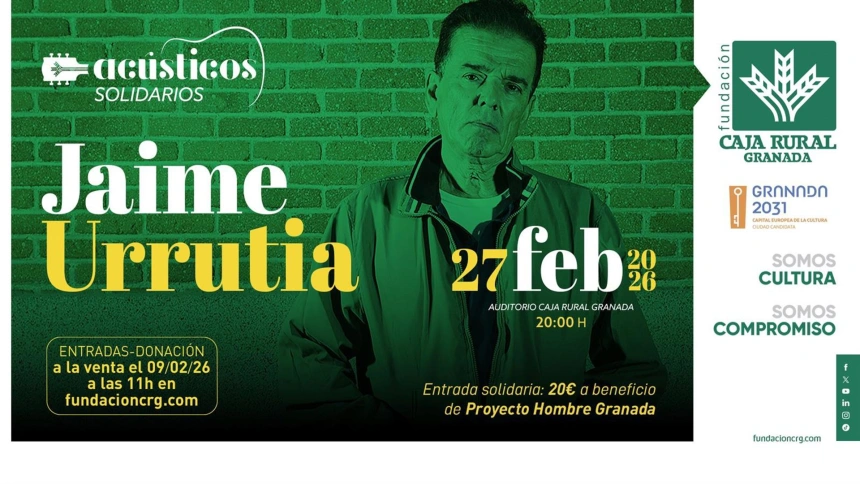 Jaime Urrutia, en concierto en el ciclo 'Acústicos Solidarios' de Fundación Caja Rural Granada