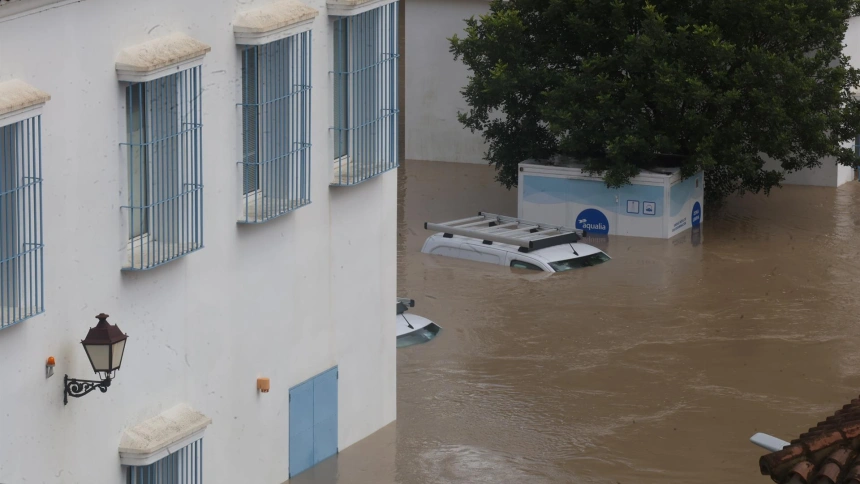 Zonas inundadas por las intensas lluvias en la localidad gaditana de Arcos de la Frontera