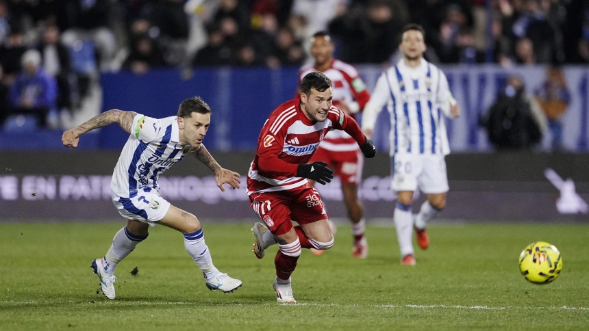 Arnaiz junto a Rubén Peña en el partido disputado frente al Leganés