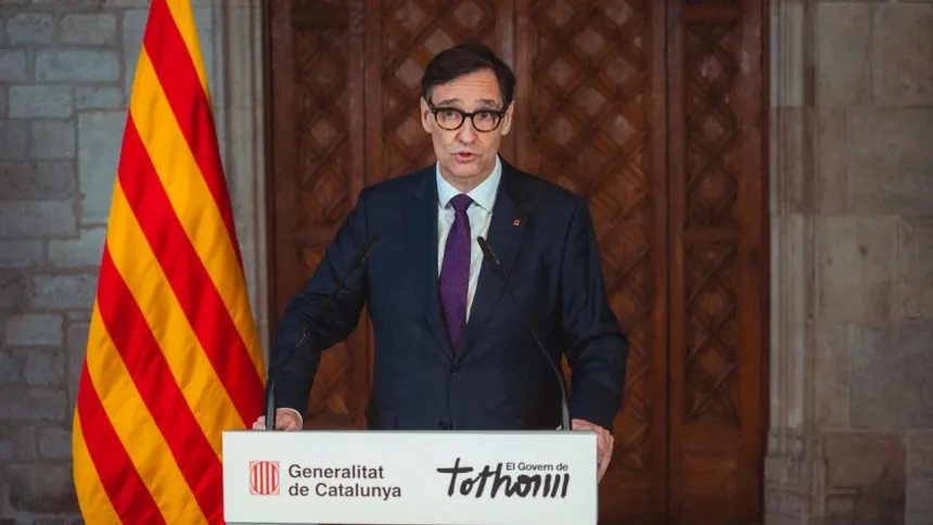 Salvador Illa en comparecencia matinal en su regreso al despacho de presidente de la Generalitat