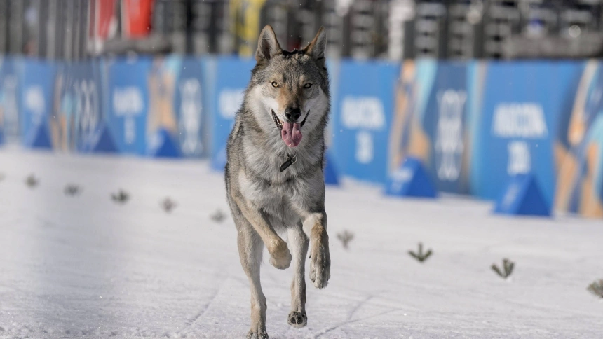 El perro corre por la pista en la imagen viral de la jornada en los Juegos Olímpicos.