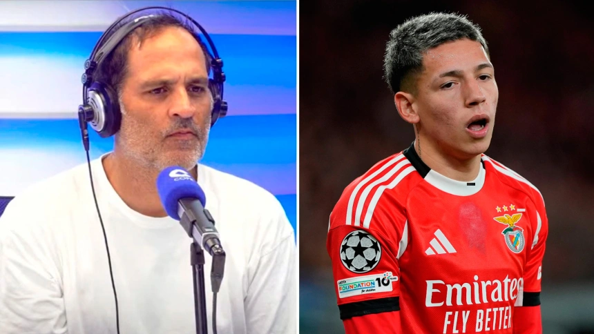 David Sánchez y Prestianni, jugador del Benfica