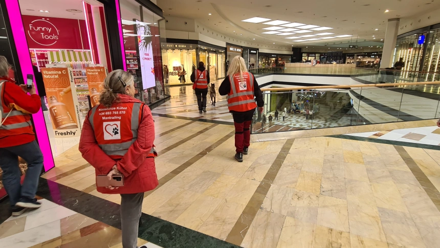 Portal de la Marina se convierte en un campo de entrenamiento para perros de rescate