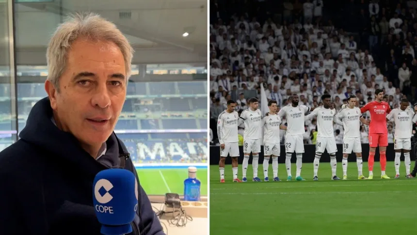 Manolo Lama y parte de la plantilla del Real Madrid