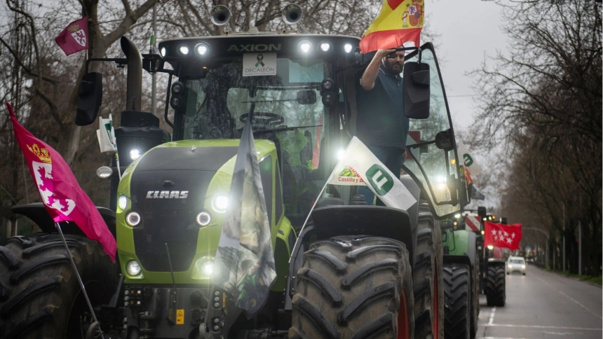 Protesta de tractores en Madrid