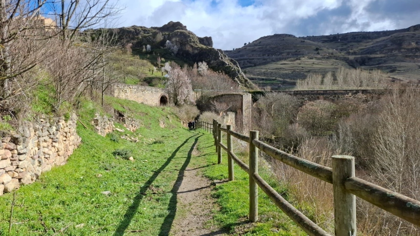 Imagen de un tramo del recorrido del histórico encierro de Sepúlveda