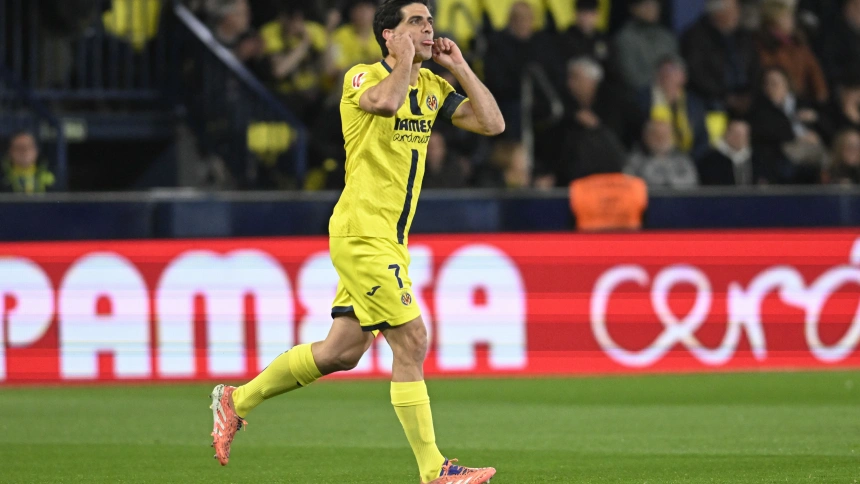 Gerard Moreno celebra su gol en el Villarreal - Real Sociedad