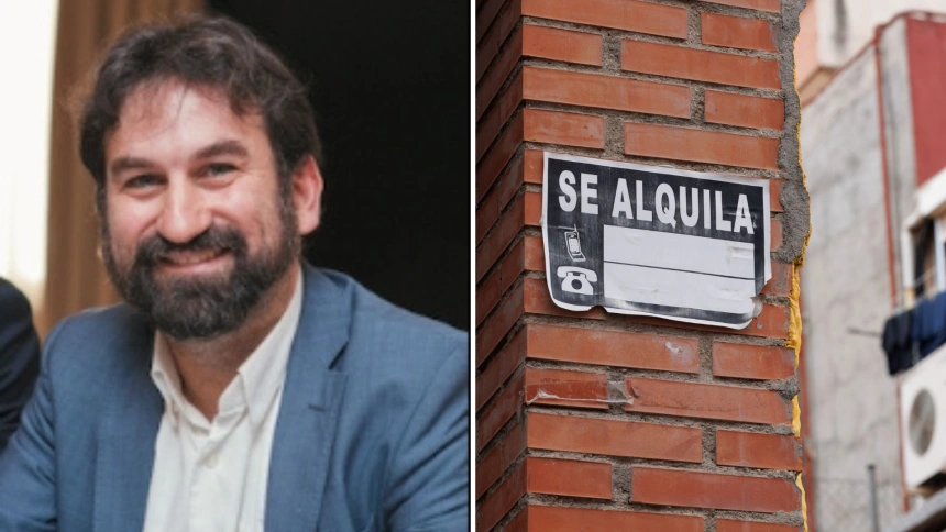 Leandro Escobar, profesor de economía en la Universidad de Comillas, y un piso en alquiler