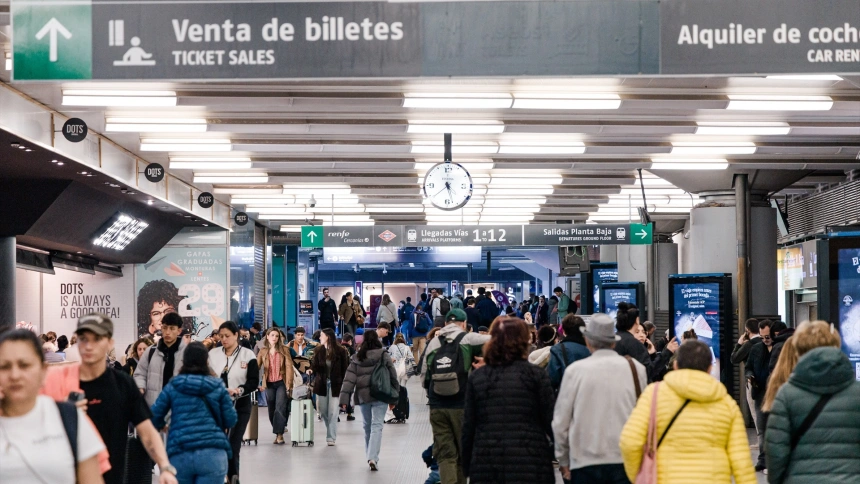 Operación Salida de Semana Santa en la estación de Atocha en Madrid