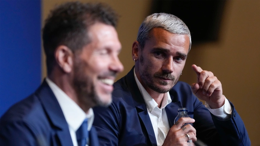 Diego Simeone y Antoine Griezmann, juntos en rueda de prensa
