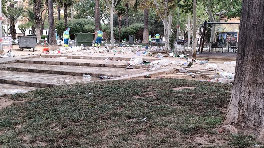 Jardín de la Constitución esta mañana