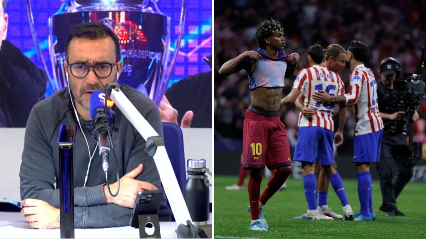 Juanma Castaño y los jugadores del Atlético