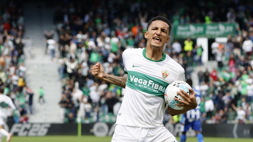 Gol de Álvaro Rodríguez (Elche, 1 - Alavés, 1)