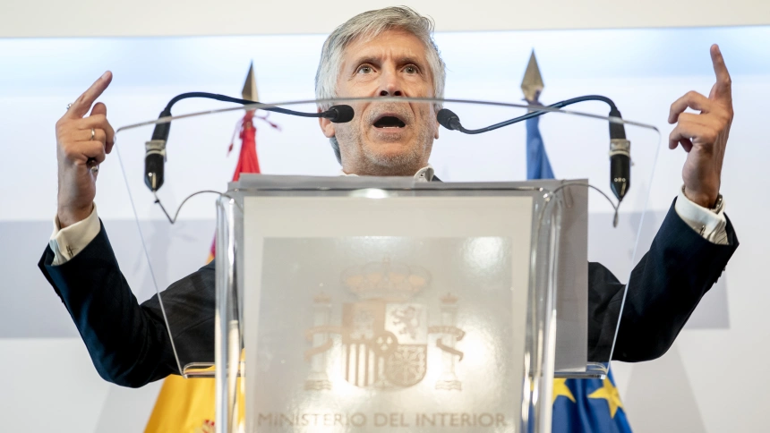 El ministro del Interior, Fernando Grande-Marlaska en la sede del Ministerio del Interior, a 4 de agosto de 2026