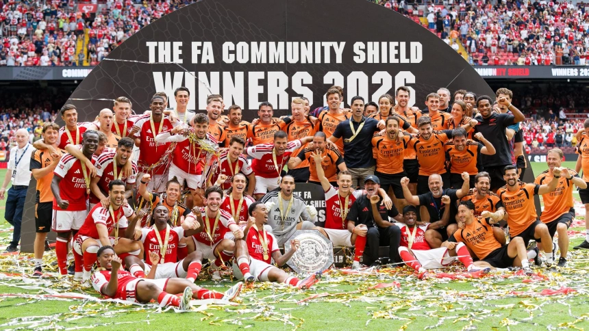 El Arsenal celebra la victoria contra el Manchester City