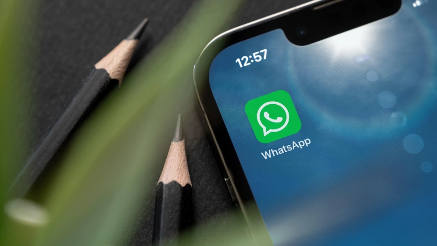 El logo de WhatsApp en un smartphone