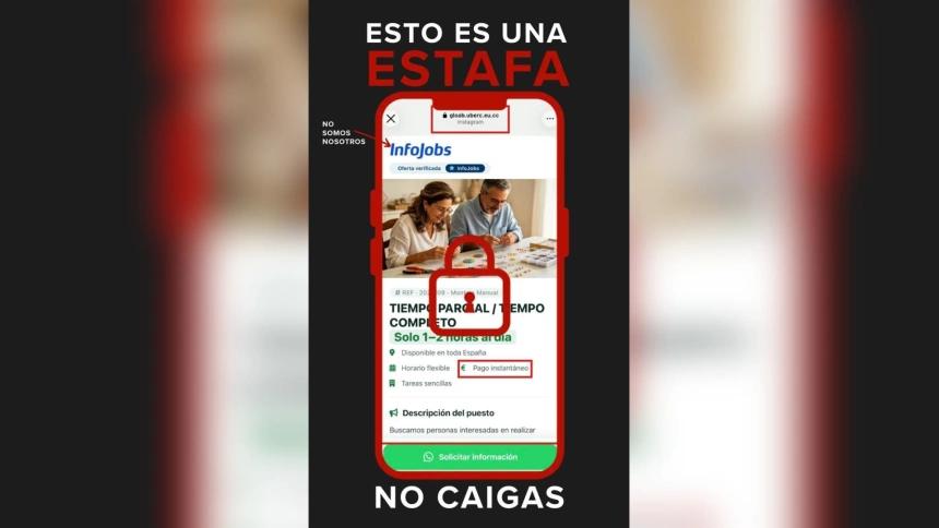 Desde InfoJobs avisan de esta estafa