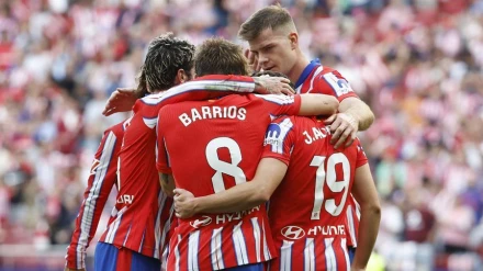 Los jugadores celebran uno de los goles ante el Leganés