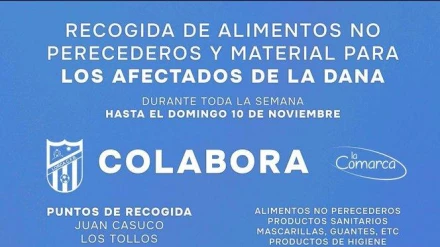 Cartel recogida solidaria de alimentos y artículos de primera necesidad