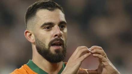 Luis Rioja celebrando el gol