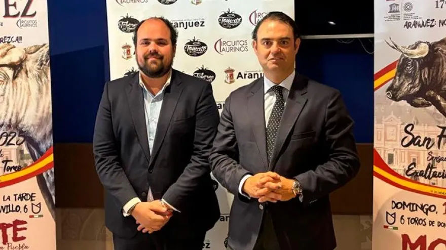 El alcalde de Aranjuez Miguel Gómez junto al empresario Carlos Zúñiga