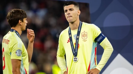 Álvaro Morata, triste tras perder la final de la Liga de Naciones