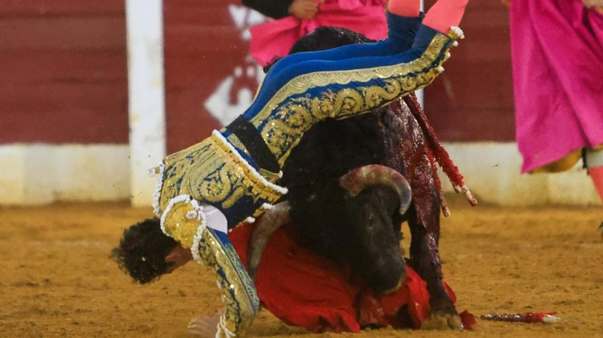 Momento del percance sufrido por Víctor Hernández en Torrejón de Ardoz (Madrid)