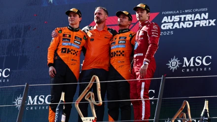 Norris, Piastri y Leclerc, en el Gran Premio de Austria