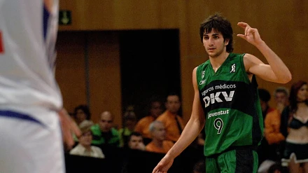 Ricky Rubio, con la camiseta de 'La Penya'