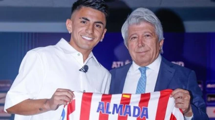 Almada y Cerezo, jugador y Presidente del Atlético de Madrid
