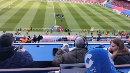 El micrófono de Tiempo de Juego en el Camp Nou