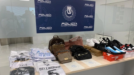 Productos falsificados incautados por la policía