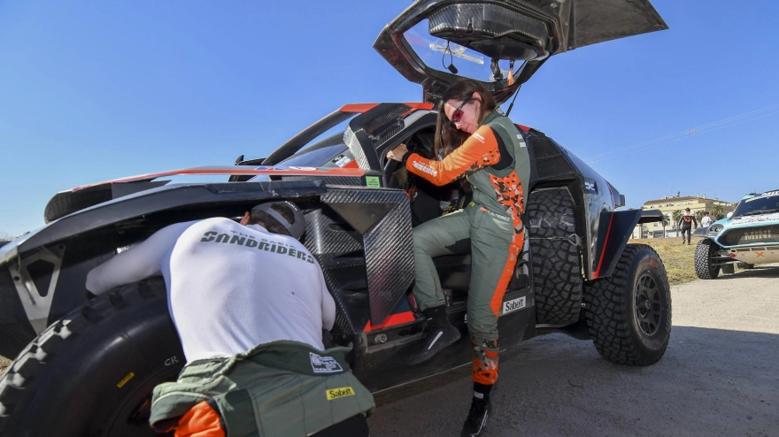 Cristina Gutiérrez durante el rally de Portugal