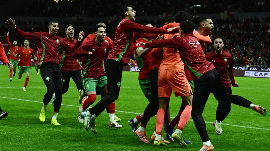 Los jugadores de Marruecos celebran el pase a la final de la Copa de África.