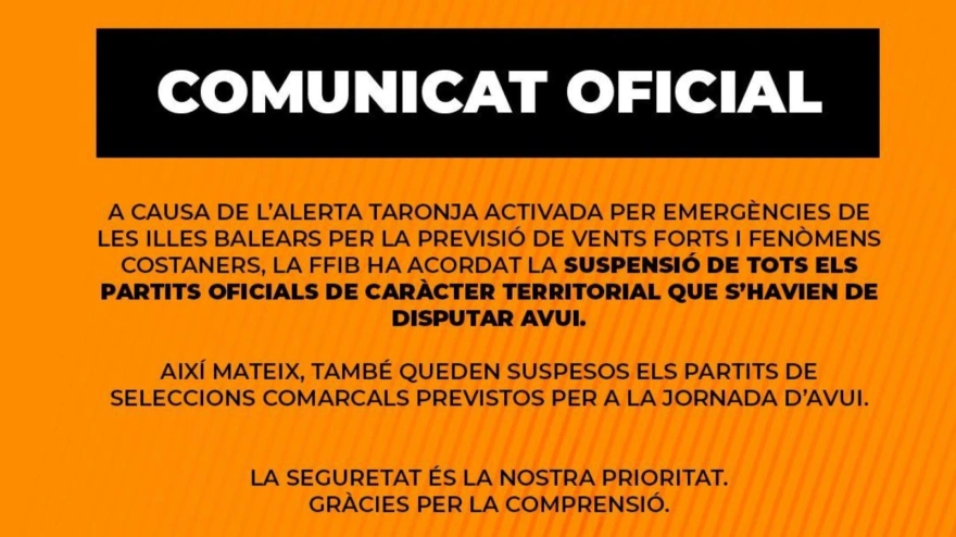 Comunicado oficial FFIB