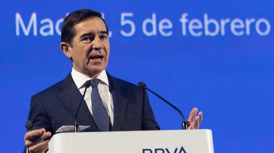 El presidente de BBVA, Carlos Torres Vila, presenta los resultados financieros correspondientes al ejercicio 2025