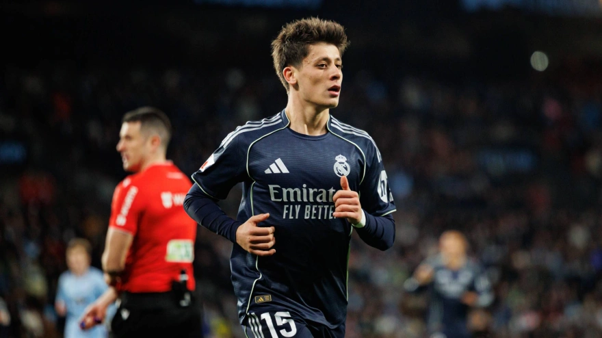 El turco dio la asistencia del primer gol del Real Madrid en Balaídos a Tchouaméni.