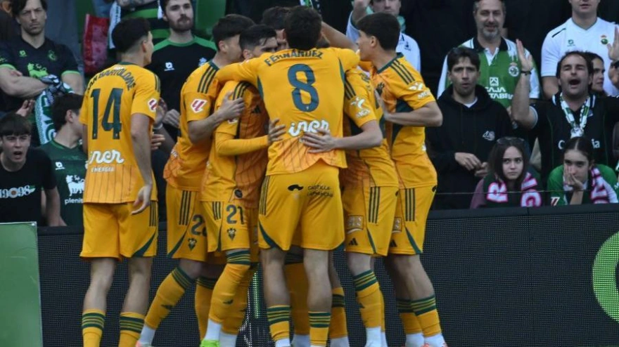 El Albacete celebra su victoria ante el Racing