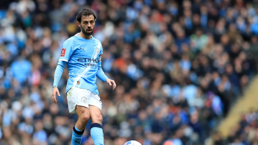 Bernardo Silva, durante un encuentro con el Manchester City