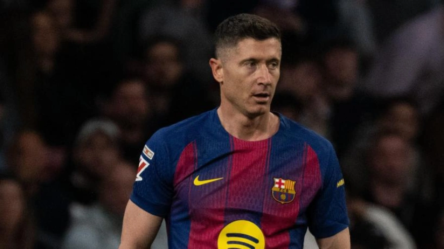 Lewandoski en el partido contra el Atlético