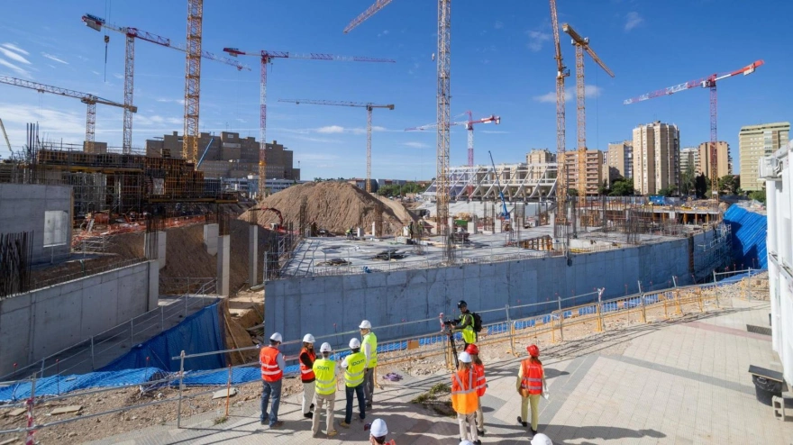Obras de la Nueva Romareda a vista de dron